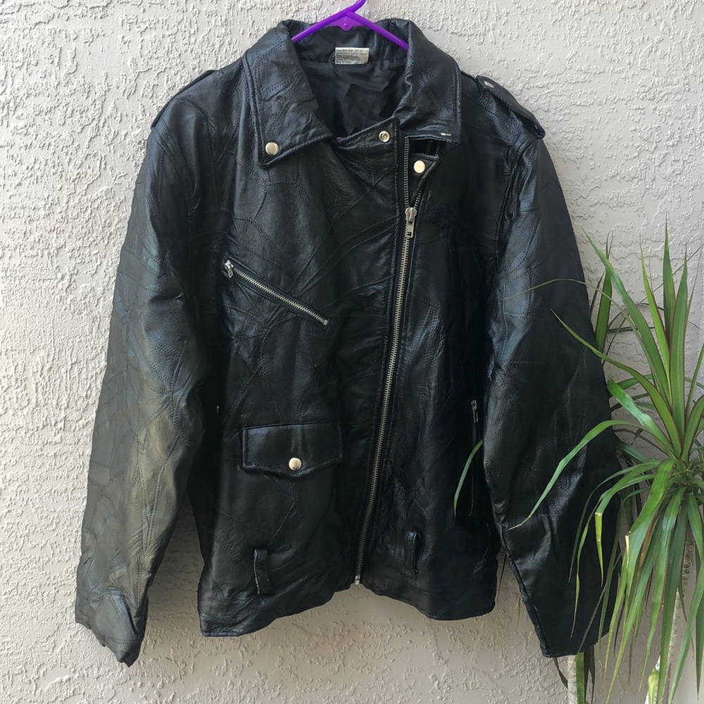 Vtg 80s Motorcycle Punk Rock 🎸Leather Jacket 🔥